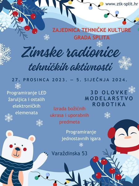 Radionice tehničkih aktivnosti 2023. za vrijeme zimskih školskih praznika